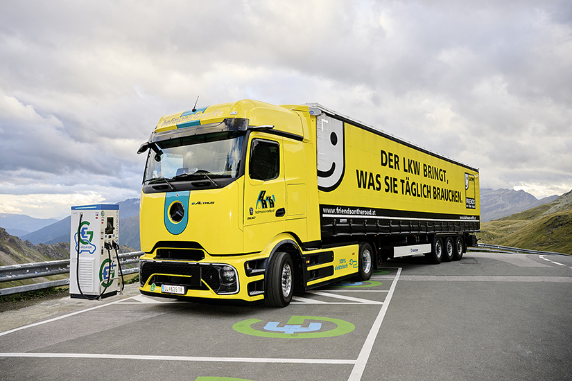 KEBA: Ladepower für den Schwerlastverkehr an Österreichs höchstgelegener DC-Ladestation