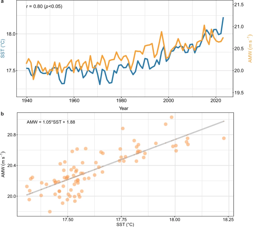 Extremwinde und Meerestemperaturen Studie Nature Communications