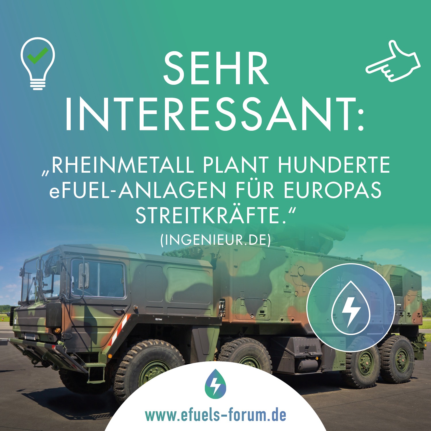 Rheinmetall plant Hunderte eFuel-Anlagen für Europas Streitkräfte