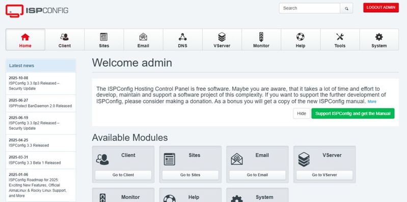 Zentrale Steuerung von Web-, Mail- und DNS-Diensten unter Linux