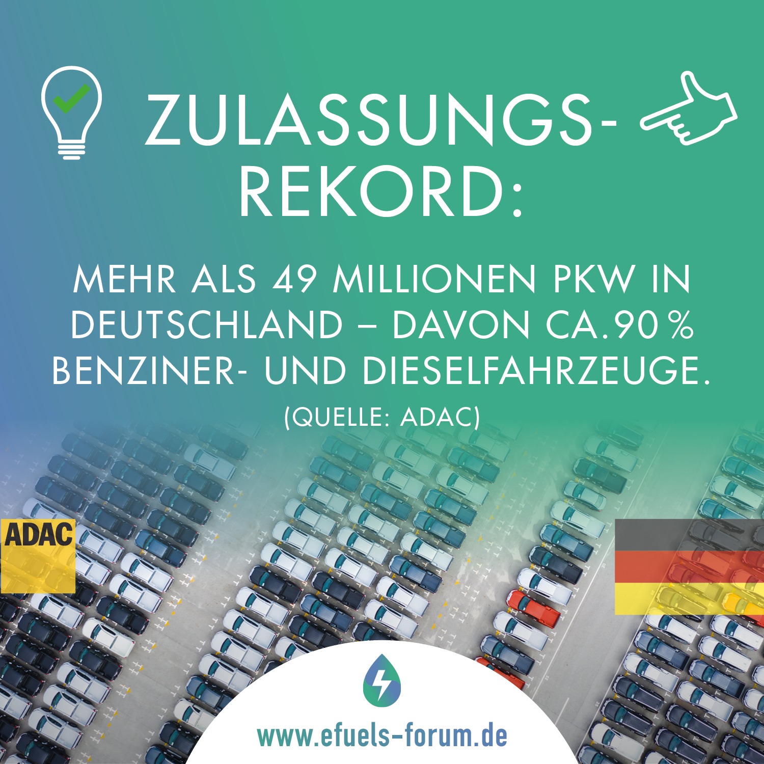 ADAC: Pkw-Zulassungsrekord mit ca. 90% Verbrennerautos