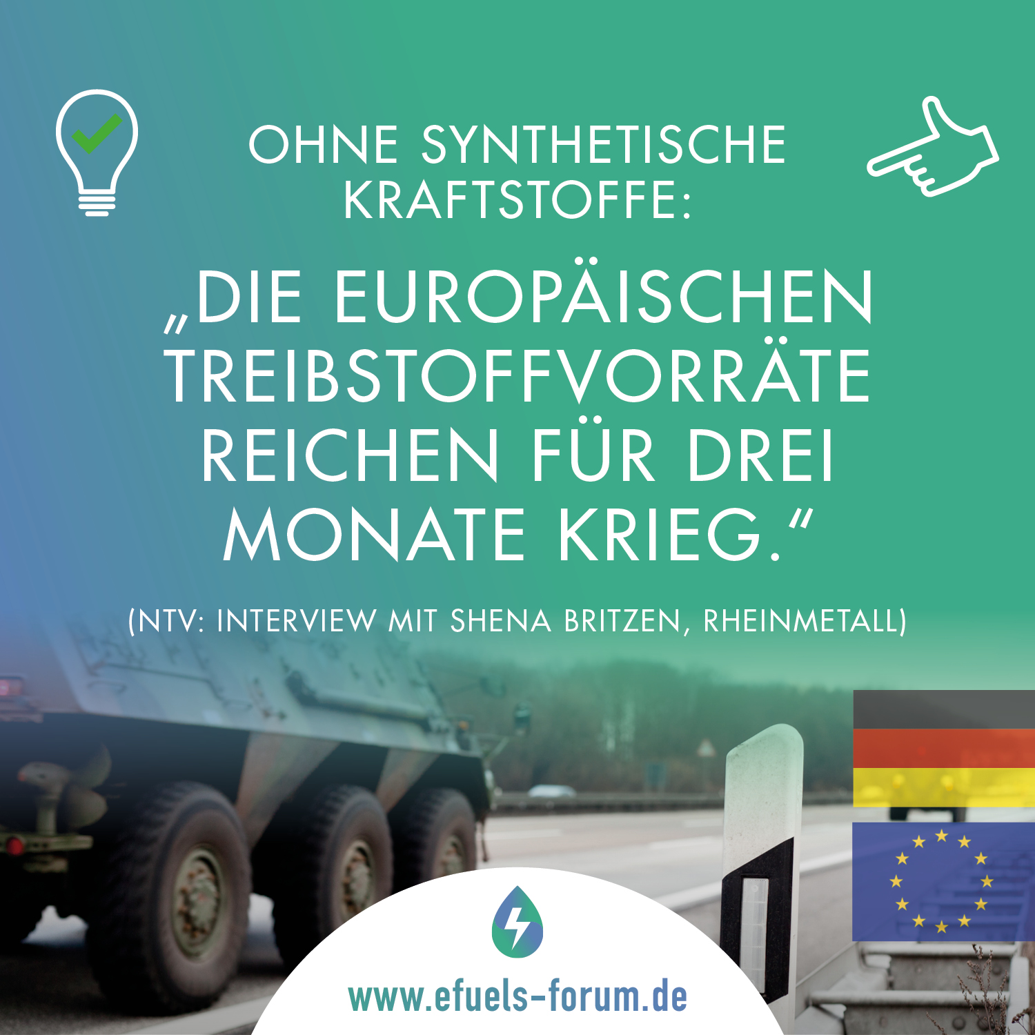 Rheinmetall setzt auf synthetische Kraftstoffe